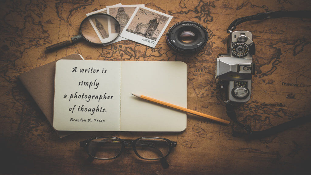 A writer is simply a photographer of thoughts - motivational wallpapers